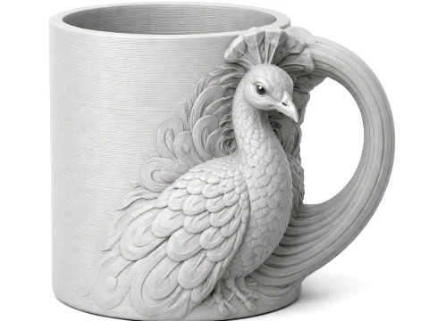 Peacock Mug 3D Model