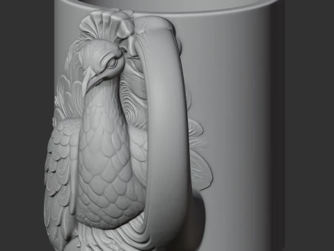 Peacock Mug 3D Model