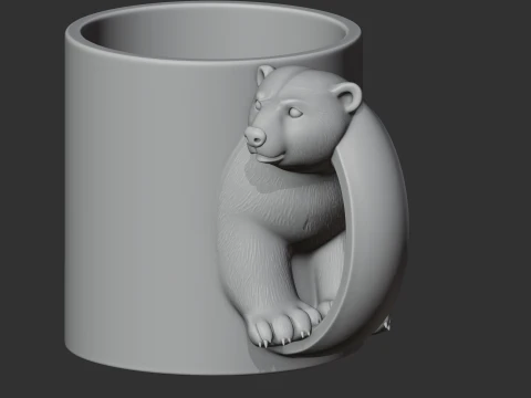 Polar Bear Mug 3D Model