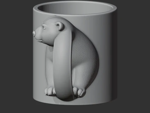 Polar Bear Mug 3D Model