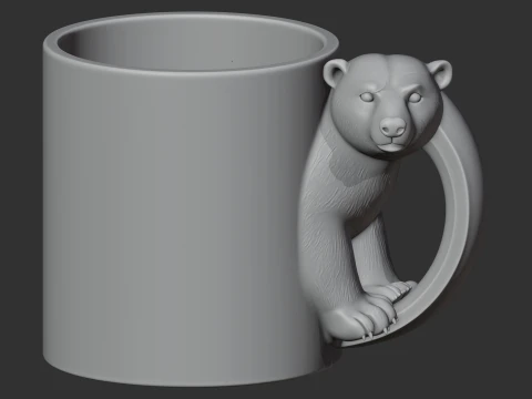 Polar Bear Mug 3D Model