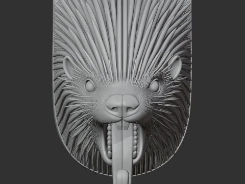 Porcupine HEAD WALL HANGER COAT AND KEY HOLDER HOOK 3D Model