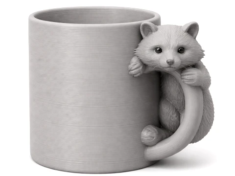 Raccoon Mug 3D Model