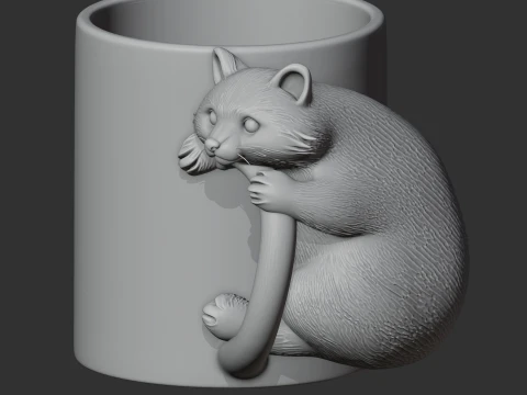 Raccoon Mug 3D Model