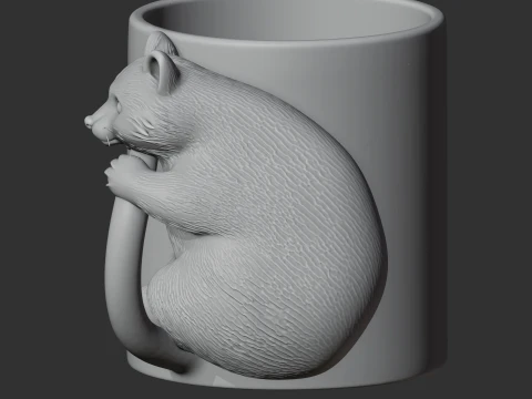 Raccoon Mug 3D Model