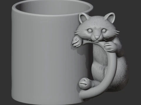 Raccoon Mug 3D Model