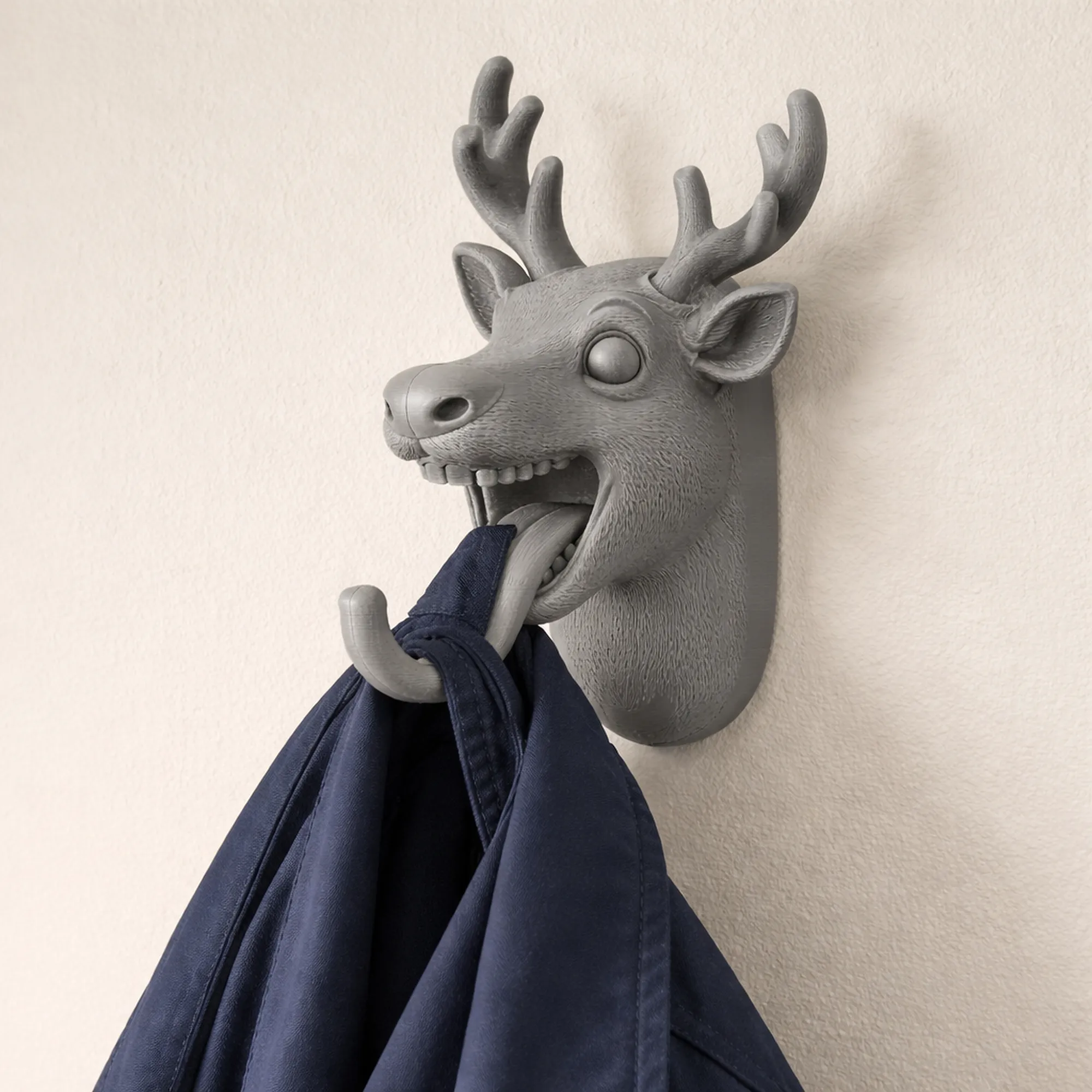 Reindeer HEAD WALL HANGER COAT AND KEY HOLDER HOOK 3D Model .c4d .max .obj .3ds .fbx .stl .blend 