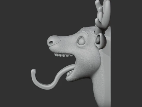 Reindeer HEAD WALL HANGER COAT AND KEY HOLDER HOOK 3D Model