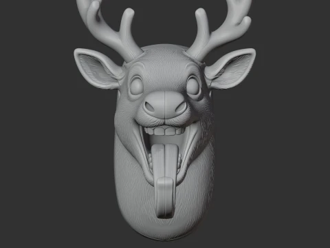 Reindeer HEAD WALL HANGER COAT AND KEY HOLDER HOOK 3D Model