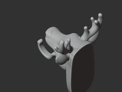 Reindeer HEAD WALL HANGER COAT AND KEY HOLDER HOOK 3D Model