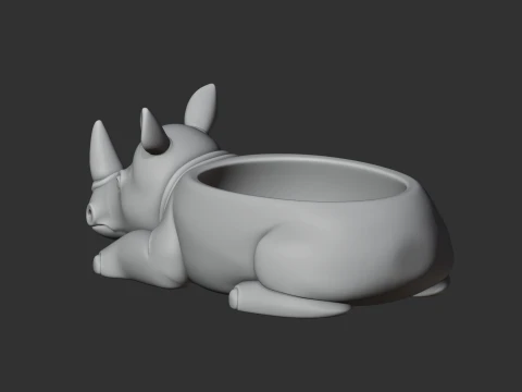 Rhinoceros Bowl 3D Model