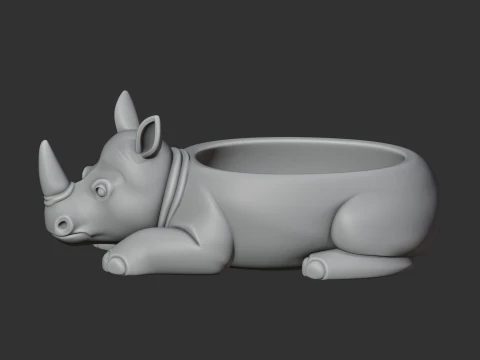 Rhinoceros Bowl 3D Model