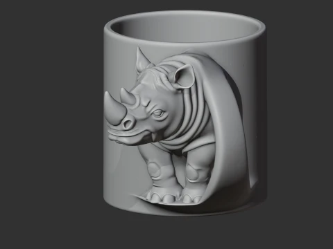 Rhinoceros Mug 3D Model