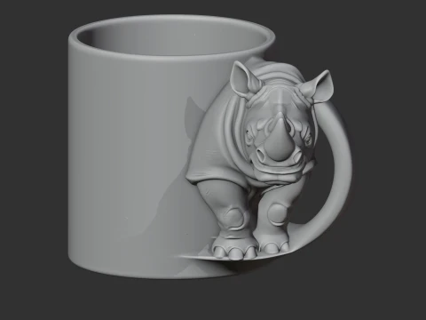 Rhinoceros Mug 3D Model