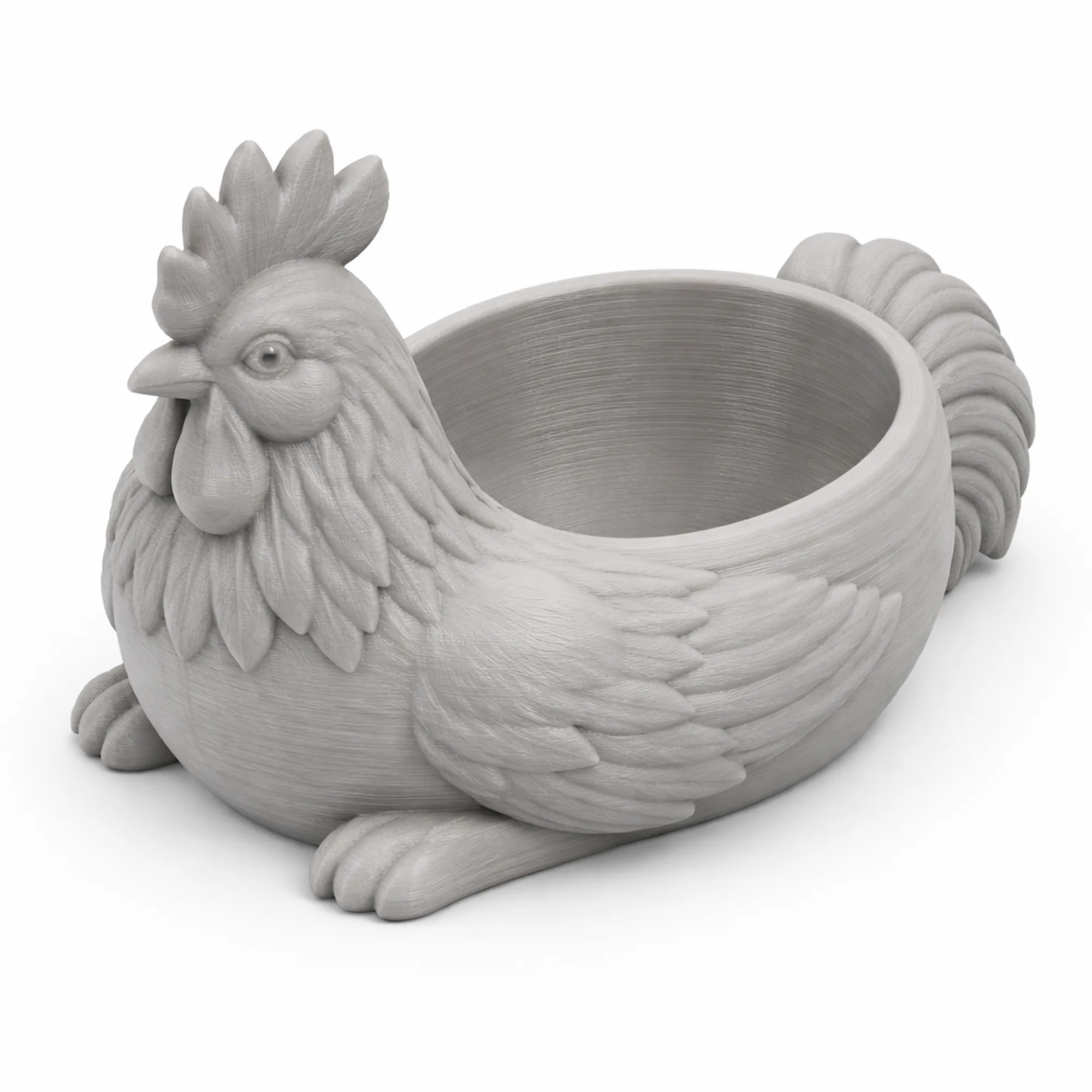 Rooster Bowl 3D Model .c4d .max .obj .3ds .fbx .stl .blend 