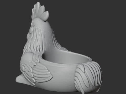Rooster Bowl 3D Model