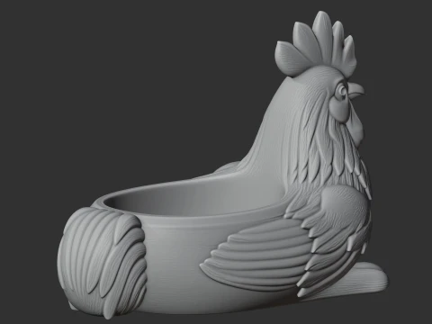 Rooster Bowl 3D Model