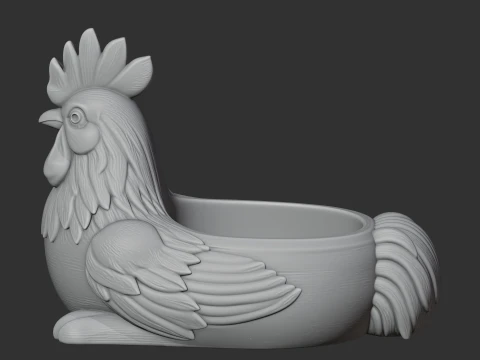 Rooster Bowl 3D Model