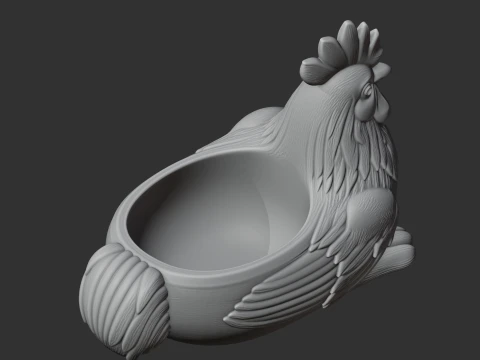 Rooster Bowl 3D Model