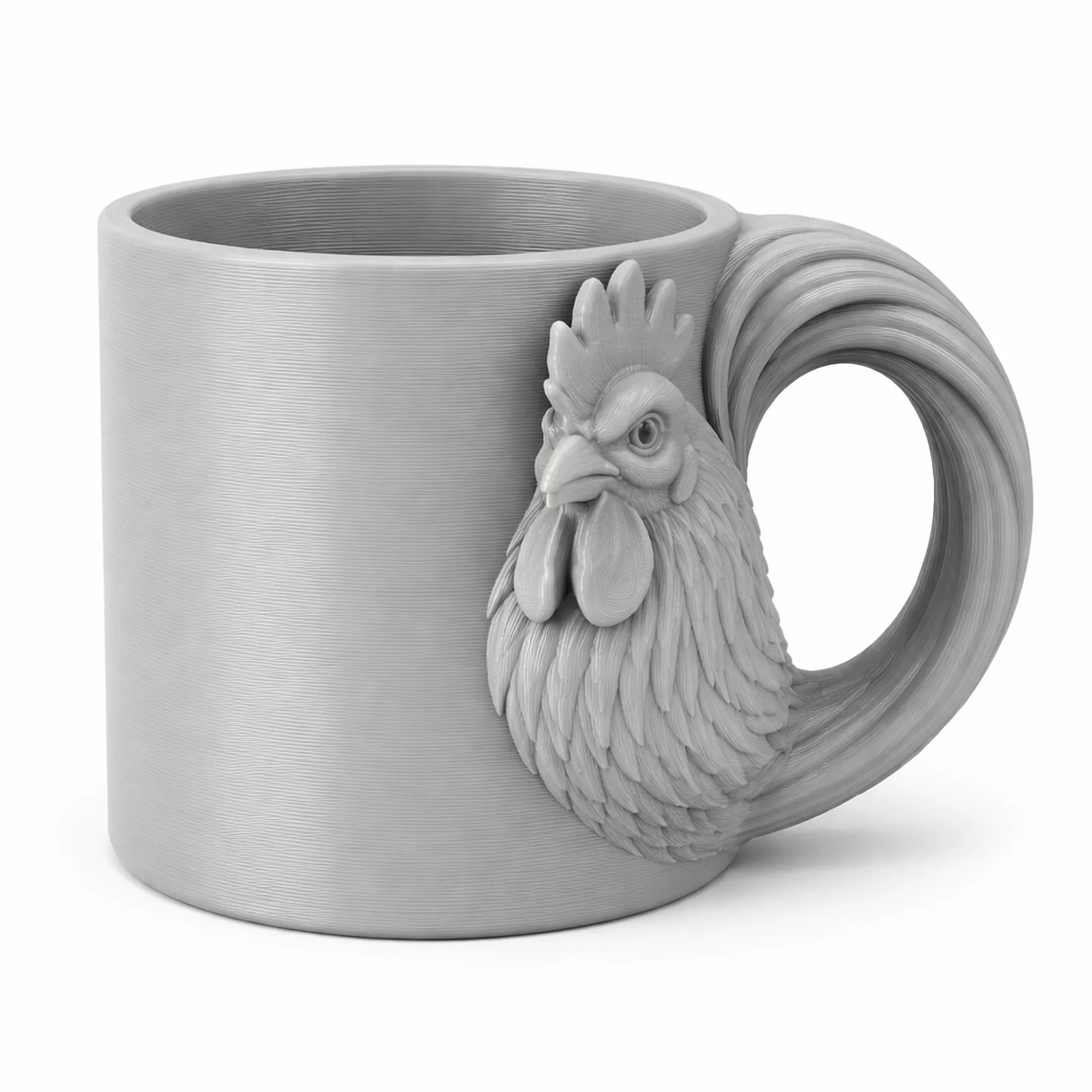 Rooster Mug 3D Model .c4d .max .obj .3ds .fbx .stl .blend 