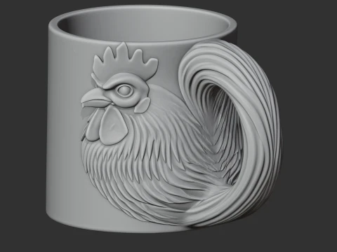 Rooster Mug 3D Model