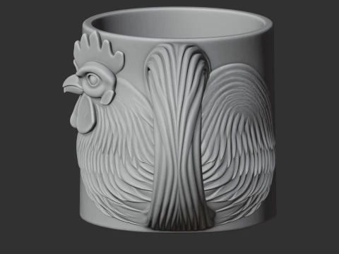 Rooster Mug 3D Model
