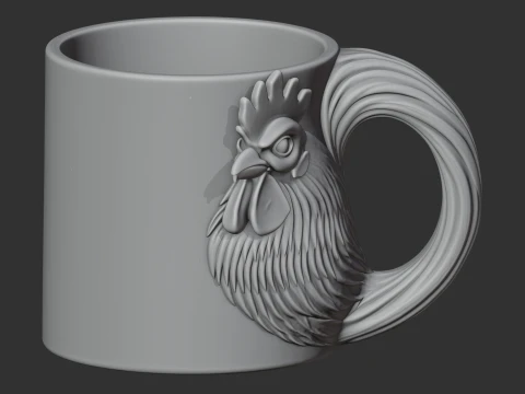 Rooster Mug 3D Model