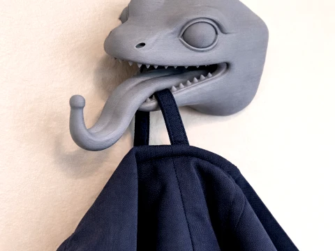 Salamander HEAD WALL HANGER COAT AND KEY HOLDER HOOK 3D Model