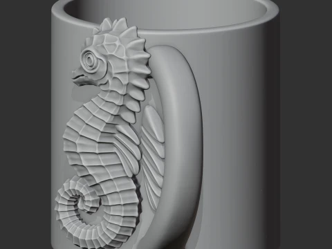 Seahorse Mug 3D Model
