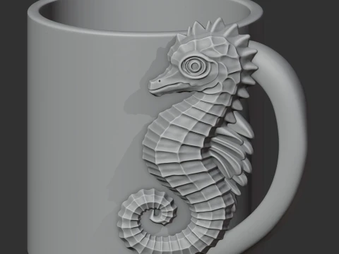 Seahorse Mug 3D Model