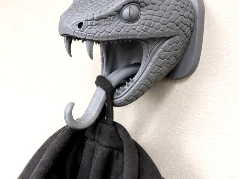 Snake Head Wall Hanger Coat and Key Holder Hook 3D Modell