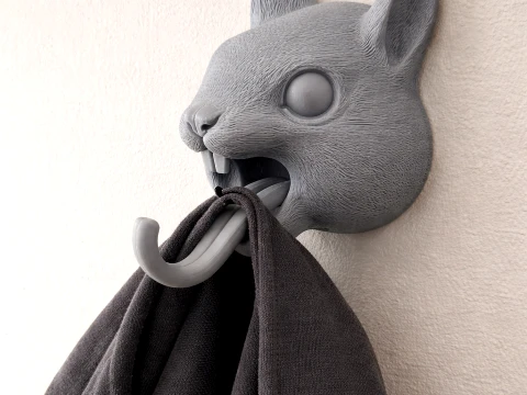 Squirrel Head Wall Hanger Coat and Key Holder Hook 3D Modell