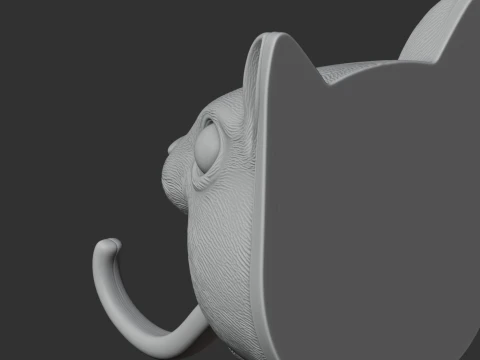 Squirrel Head Wall Hanger Coat and Key Holder Hook 3D Model