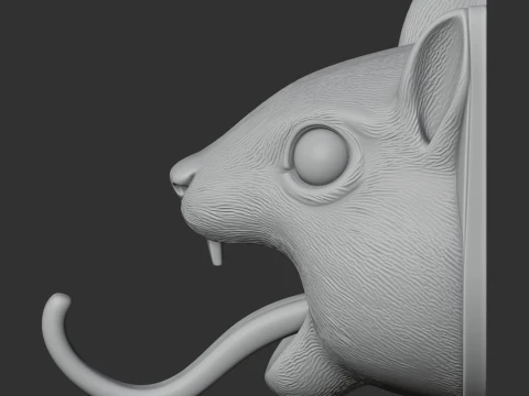 Squirrel Head Wall Hanger Coat and Key Holder Hook 3D Model