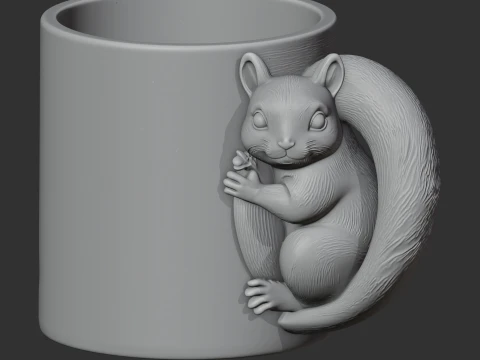 Squirrel Mug 3D Model