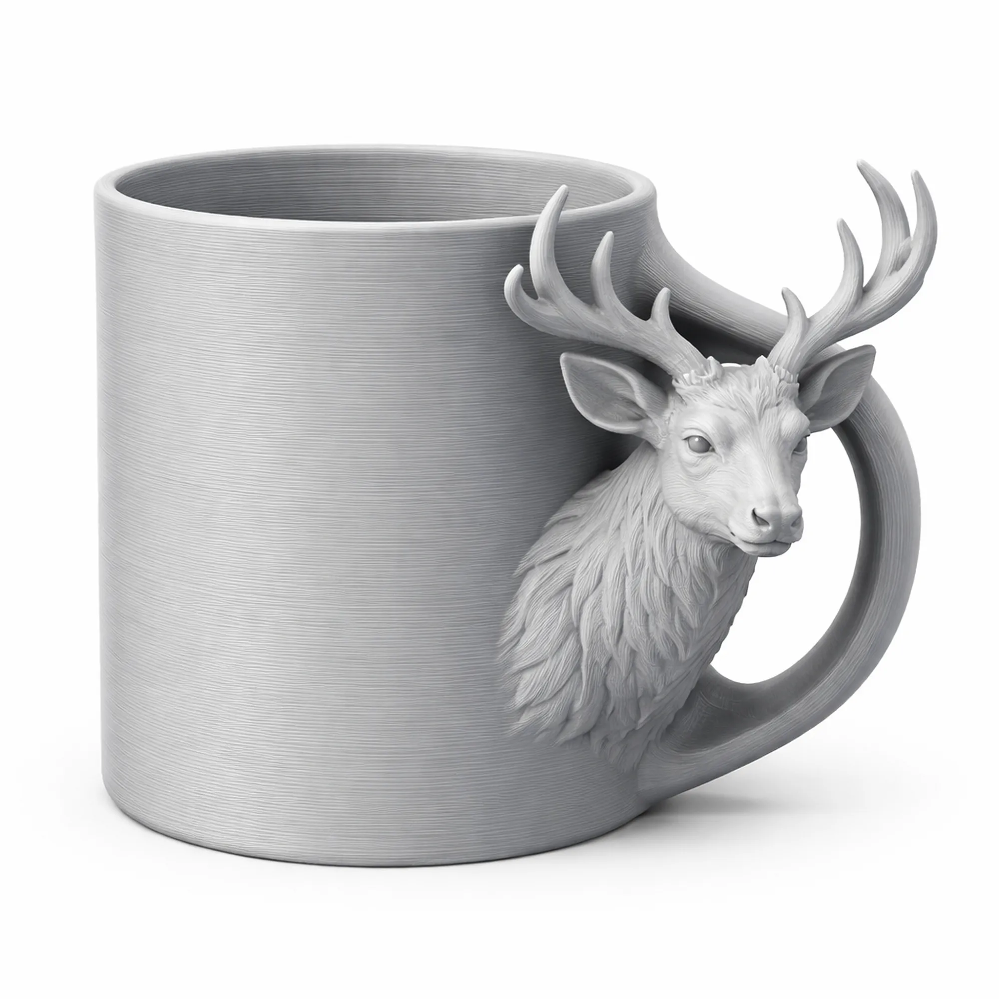 Stag Mug 3D Model .c4d .max .obj .3ds .fbx .stl .blend 