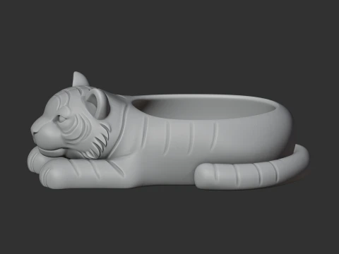 Tiger Bowl 3D Model