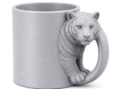 Tiger Mug 3D Model