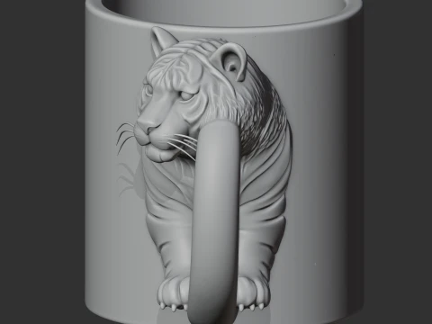 Tiger Mug 3D Model