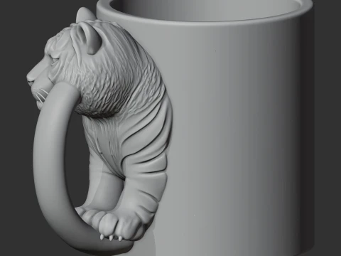 Tiger Mug 3D Model