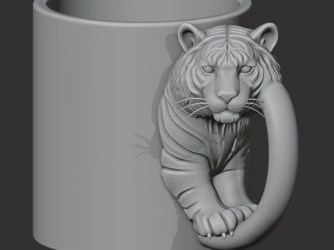 Tiger Mug 3D Model