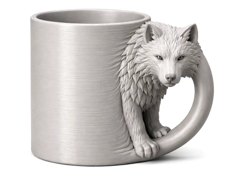 Wolf Mug 3D Model
