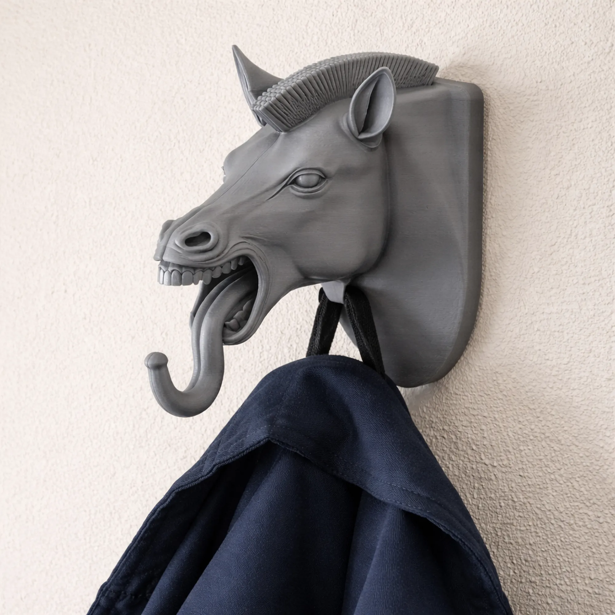 Zebra Head Wall Hanger Coat and Key Holder Hook 3D Model .c4d .max .obj .3ds .fbx .stl .blend 