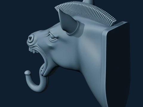 Zebra Head Wall Hanger Coat and Key Holder Hook 3D Model
