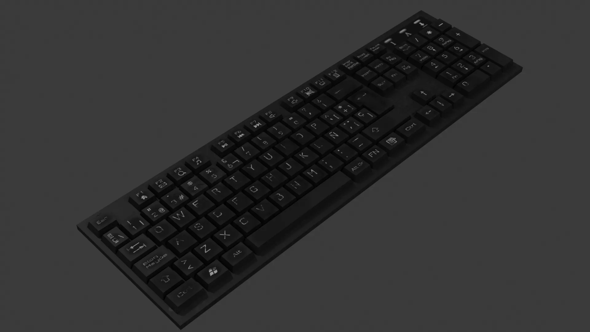Teclado antigo Modelo 3D .c4d .max .obj .3ds .fbx .stl .blend 