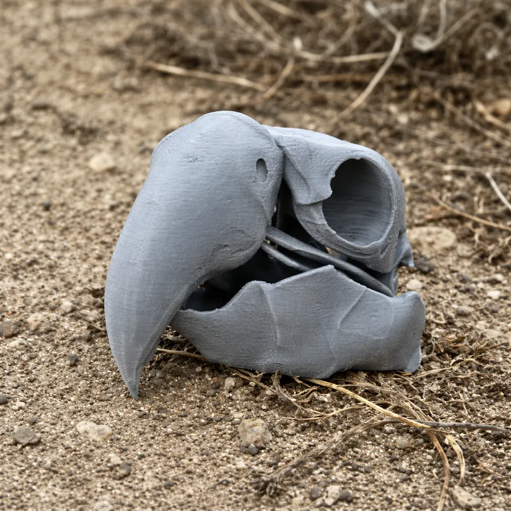 Black Palm Cockatoo Skull 3D Model .c4d .max .obj .3ds .fbx .stl .blend 