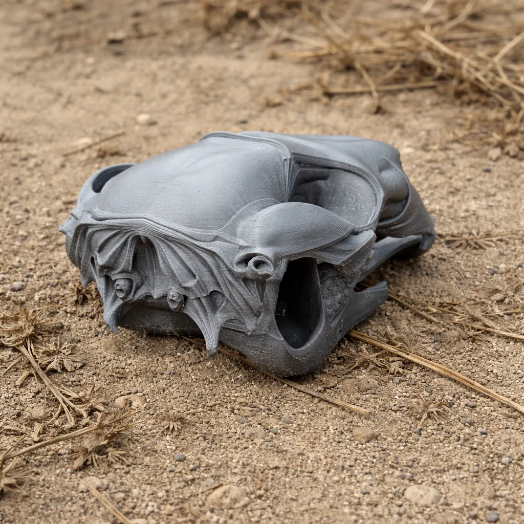Black Wallaroo Skull 3D Model .c4d .max .obj .3ds .fbx .stl .blend
