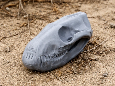 Bronze Quoll Skull 3D Model