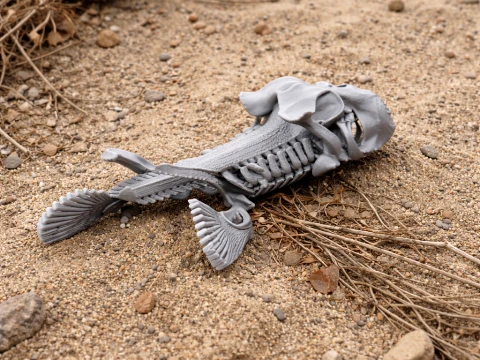 Braungebänderter Bambushai-Schädel 3D Modell