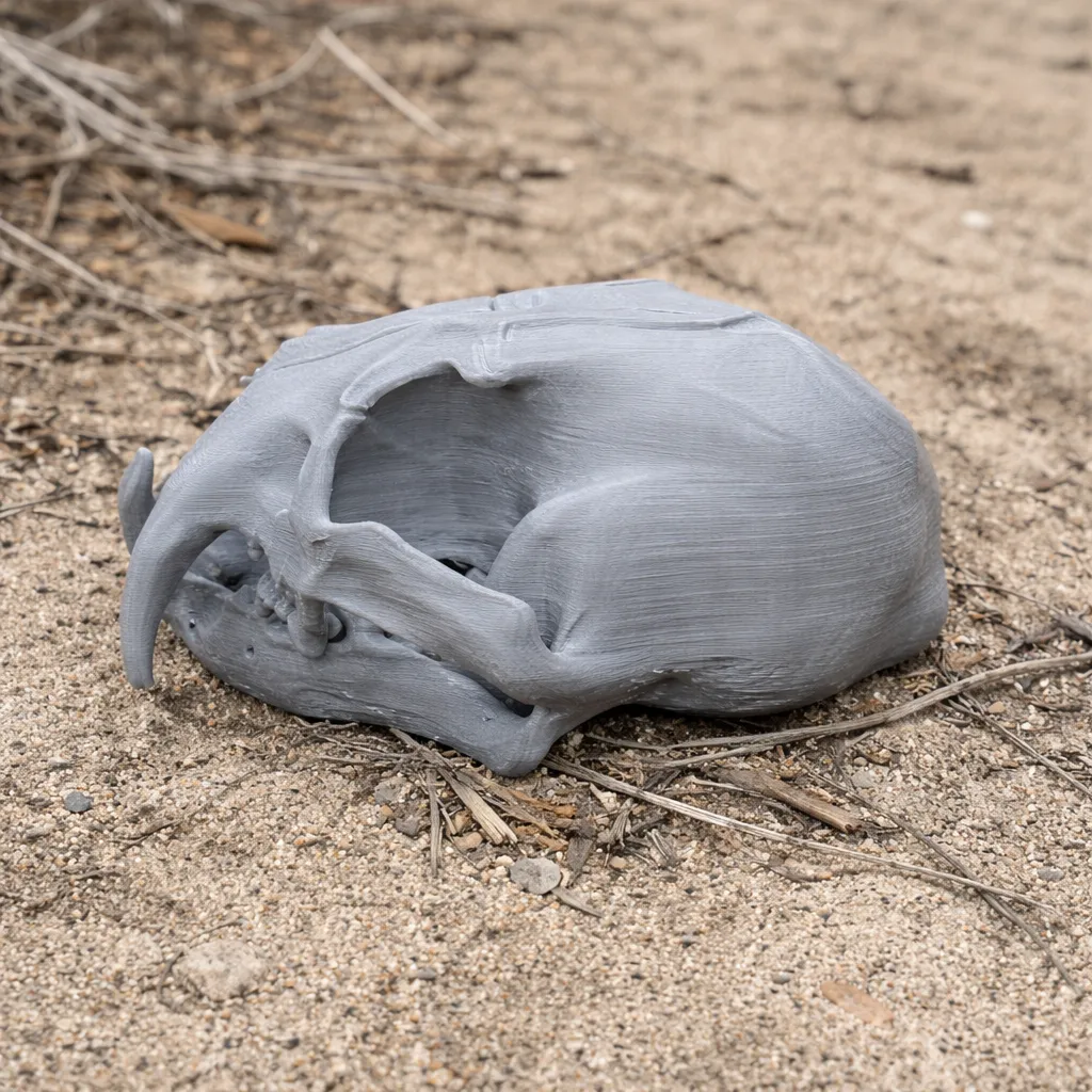 Clouded Leopard Skull 3D Model .c4d .max .obj .3ds .fbx .stl .blend 